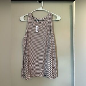 Old Navy White and Black Sleeveless Relaxed Tank Top